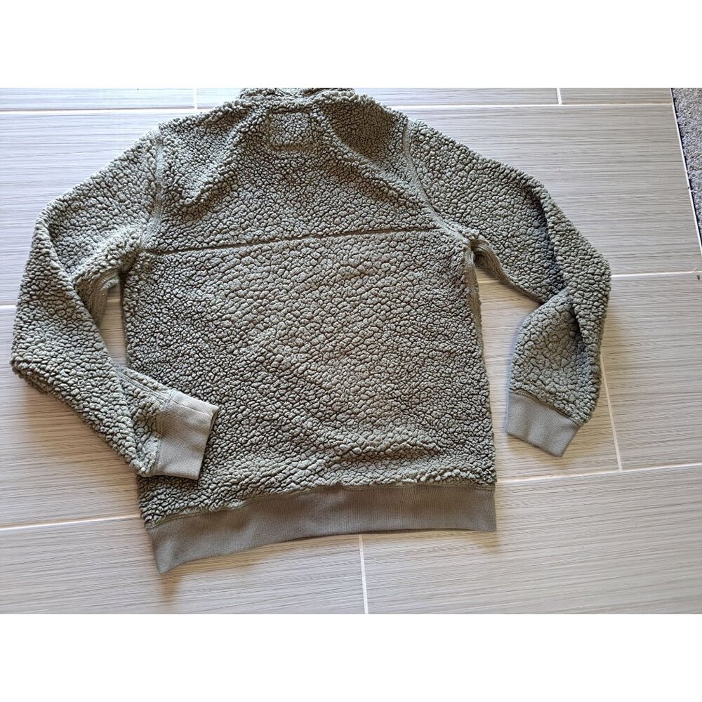 Abercrombie & Fitch Olive Green Sherpa Quarter-Zip Pullover Size M Soft  Warm - Picture 5 of 5